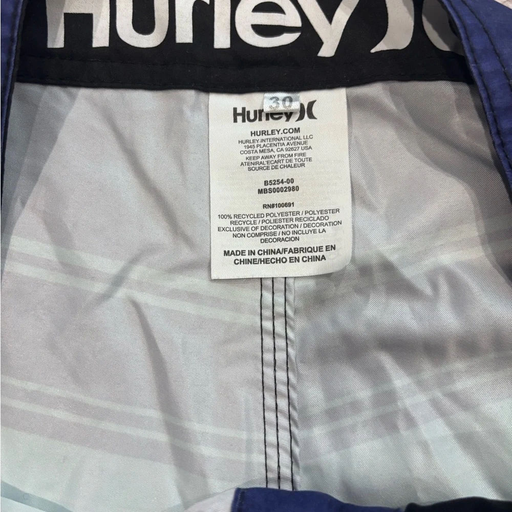 Hurley Men’s Swim Trunks – Size 30 – Multi-Color Blue